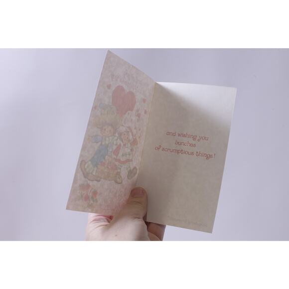 Unused, Valentine Card, Strawberry Shortcake, Huckleberry Pie, 1980s,  Greeting - Picture 2 of 2